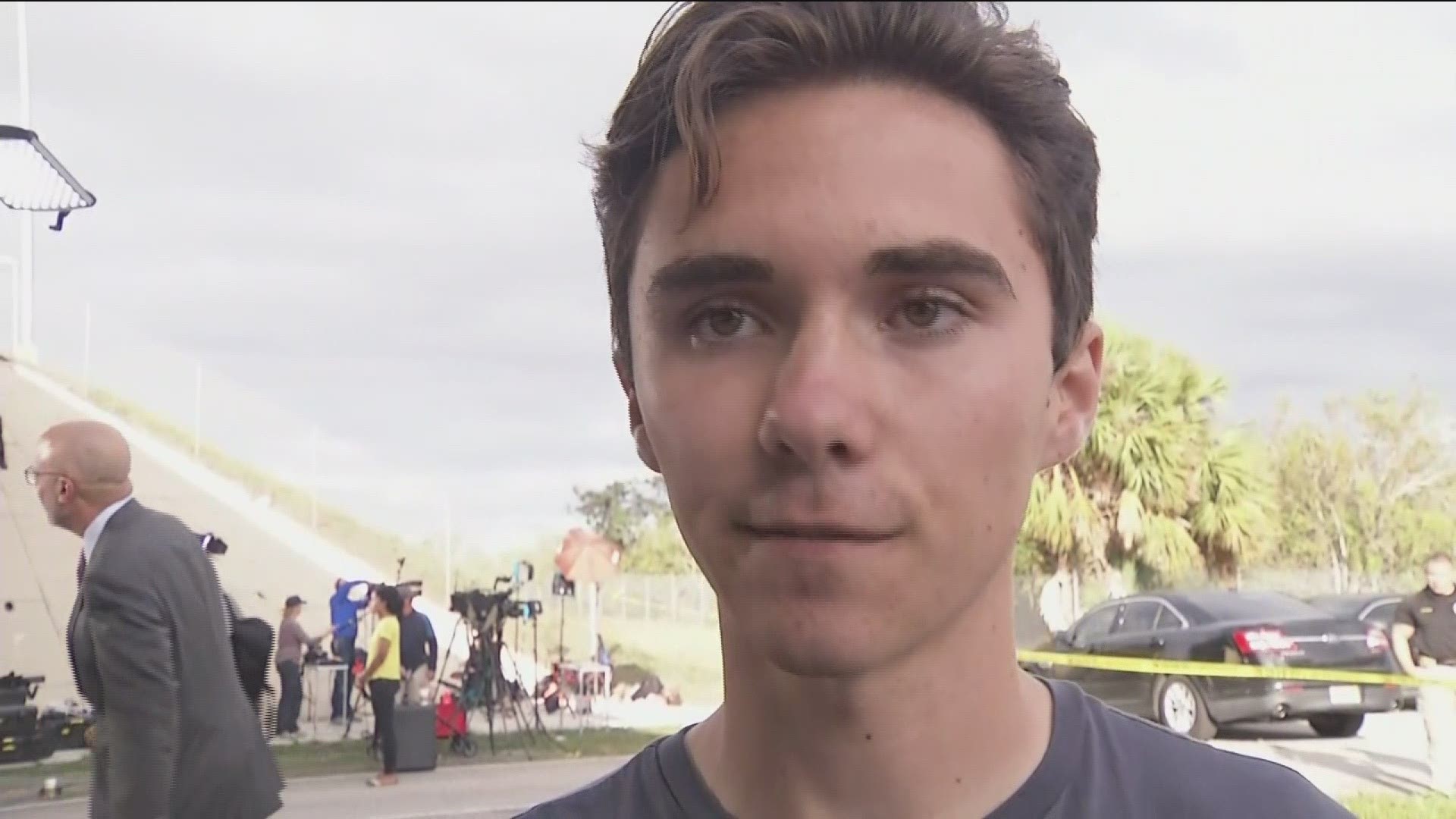 David Hogg, a senior at Marjory Stoneman Douglas High School recorded video of his barricaded classmates during Wednesday's massacre in Parkland, Fla. One day later, he said, "this is completely unacceptable." (Feb. 15)