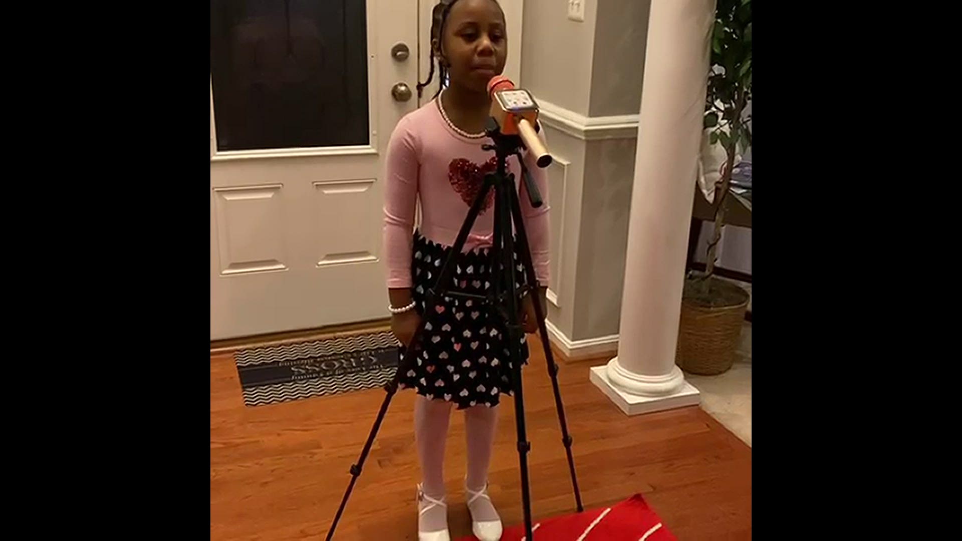 Nia Gross sent her class a special Valentine's Day message