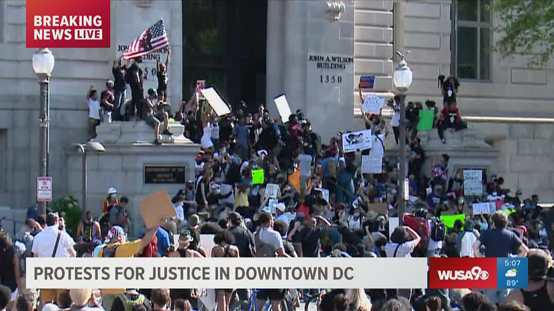 Thousands are gathering in D.C. for the 9th day of Justice for George Floyd protests.