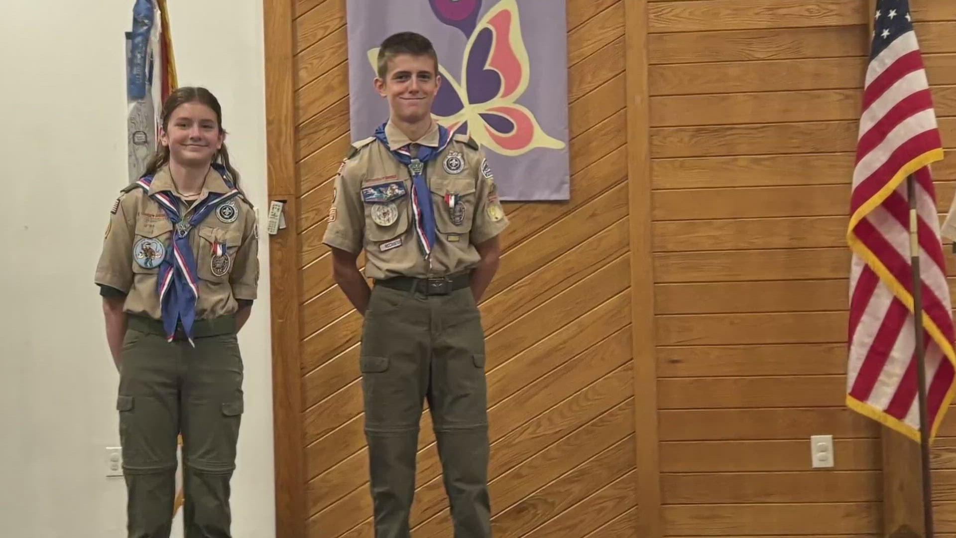 The sibling duo had to complete 21 merit badges, a large service project and show leadership skills.