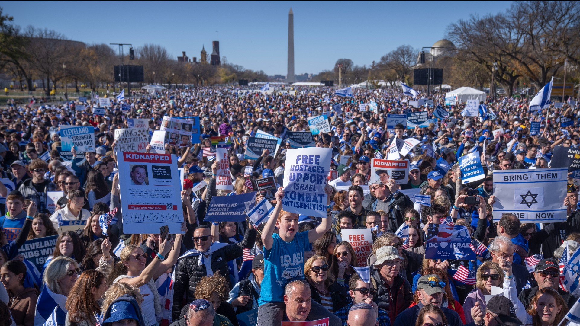 Thousands are expected to gather this afternoon on the National Mall for a pro-Israel rally.