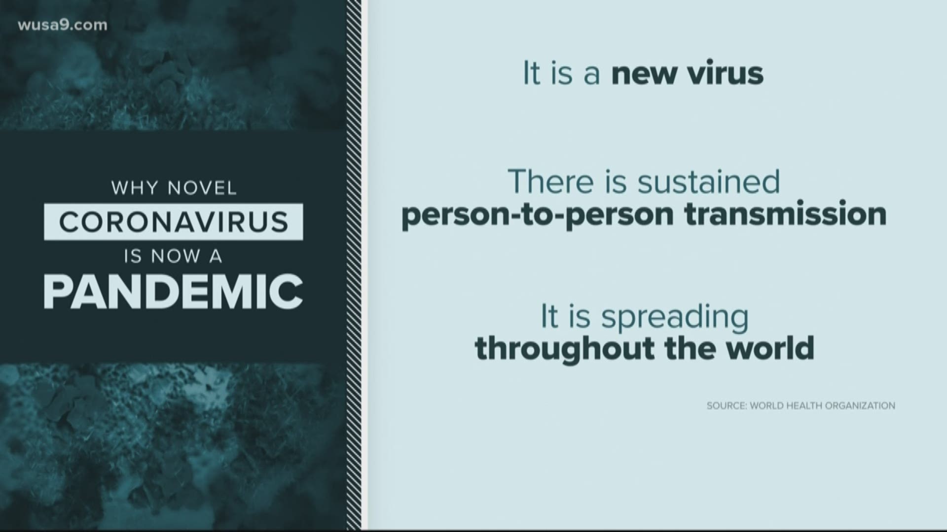 Today, the World Health Organization declared CO-VID-19 a PANDEMIC. So what is that? And what does it mean?