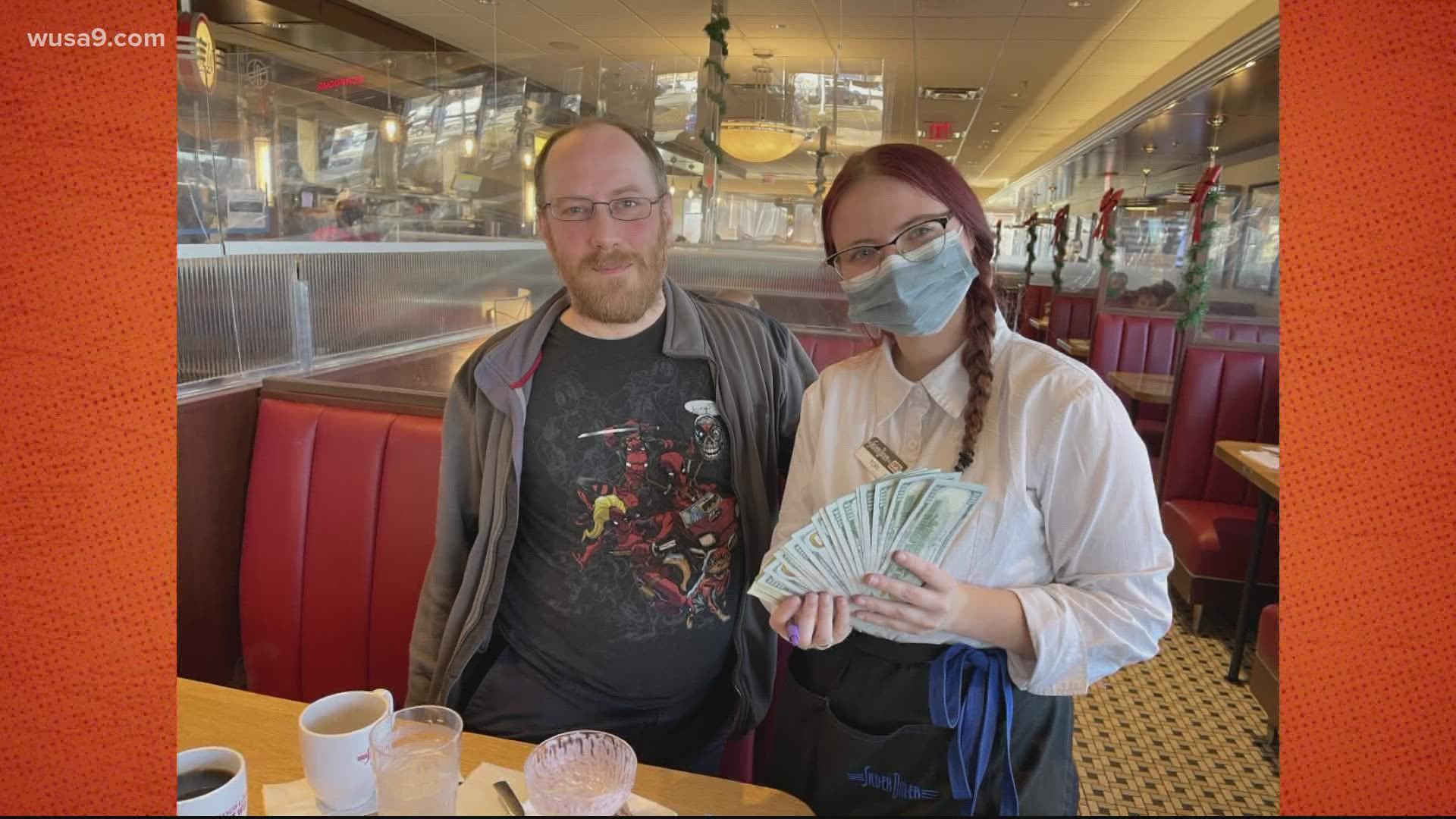 The tip came from one of her regulars whose name is David. Co-workers say in just 5 months at the diner this waitress has built loyal customers.