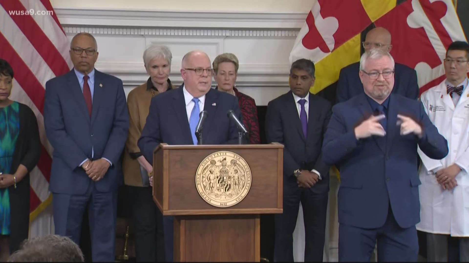 Governor Larry Hogan announced the decision Thursday afternoon, closing all schools from March 16 to March 27.
