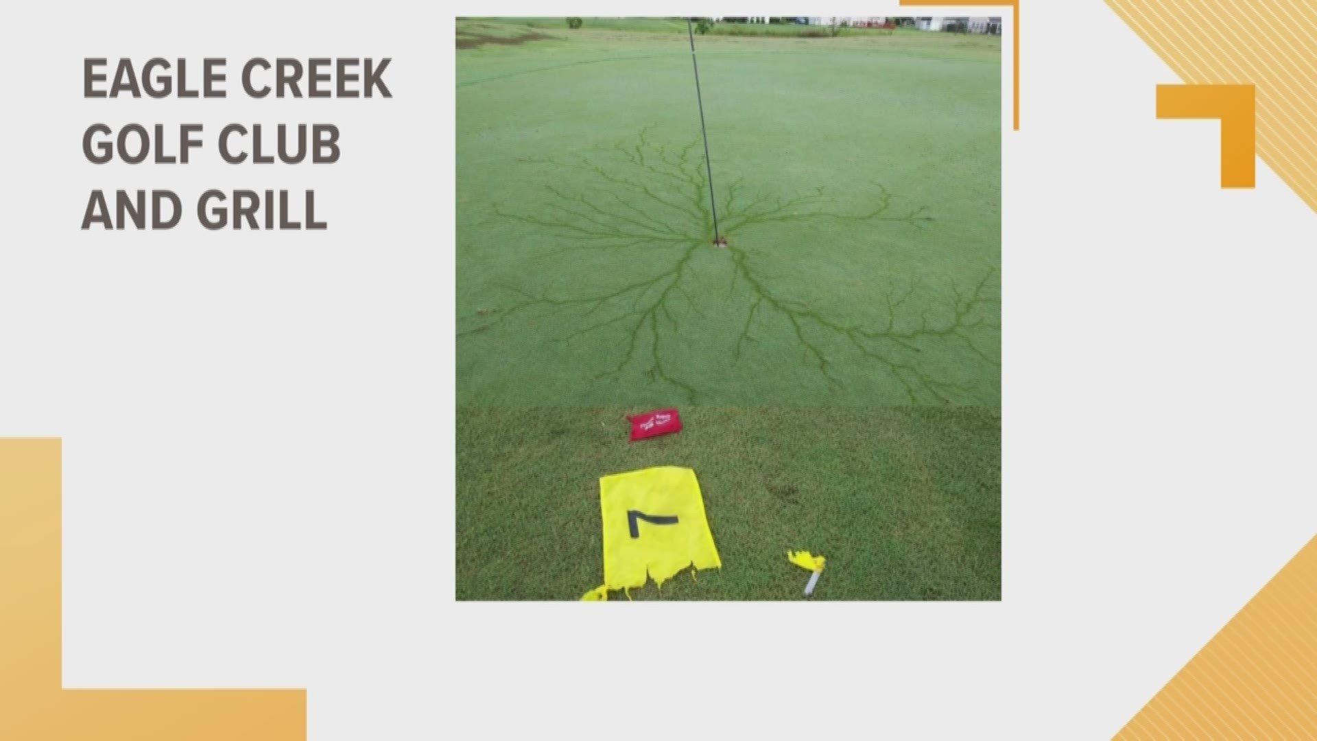 Wow! Lightning struck a hole on the Eagle Creek Golf Course in Moyock, N.C. this week.