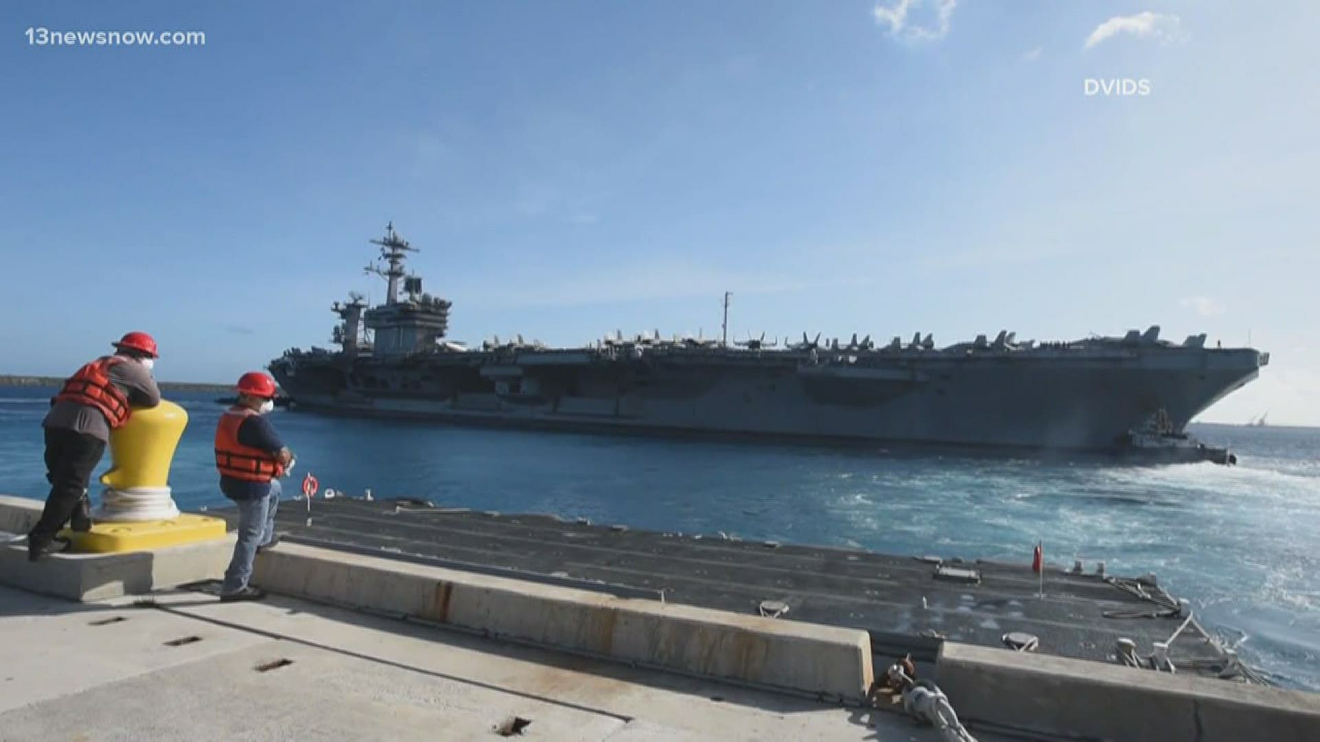 The USS Theodore Roosevelt departed from Guam with some sailors still on the island, recovering from COVID-19. The ship plans to pick them up in a week or two.