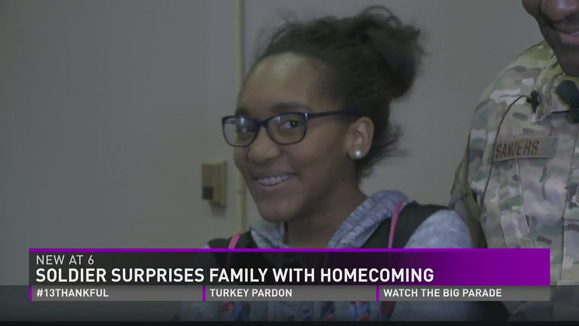 Soldier surprises family with homecoming