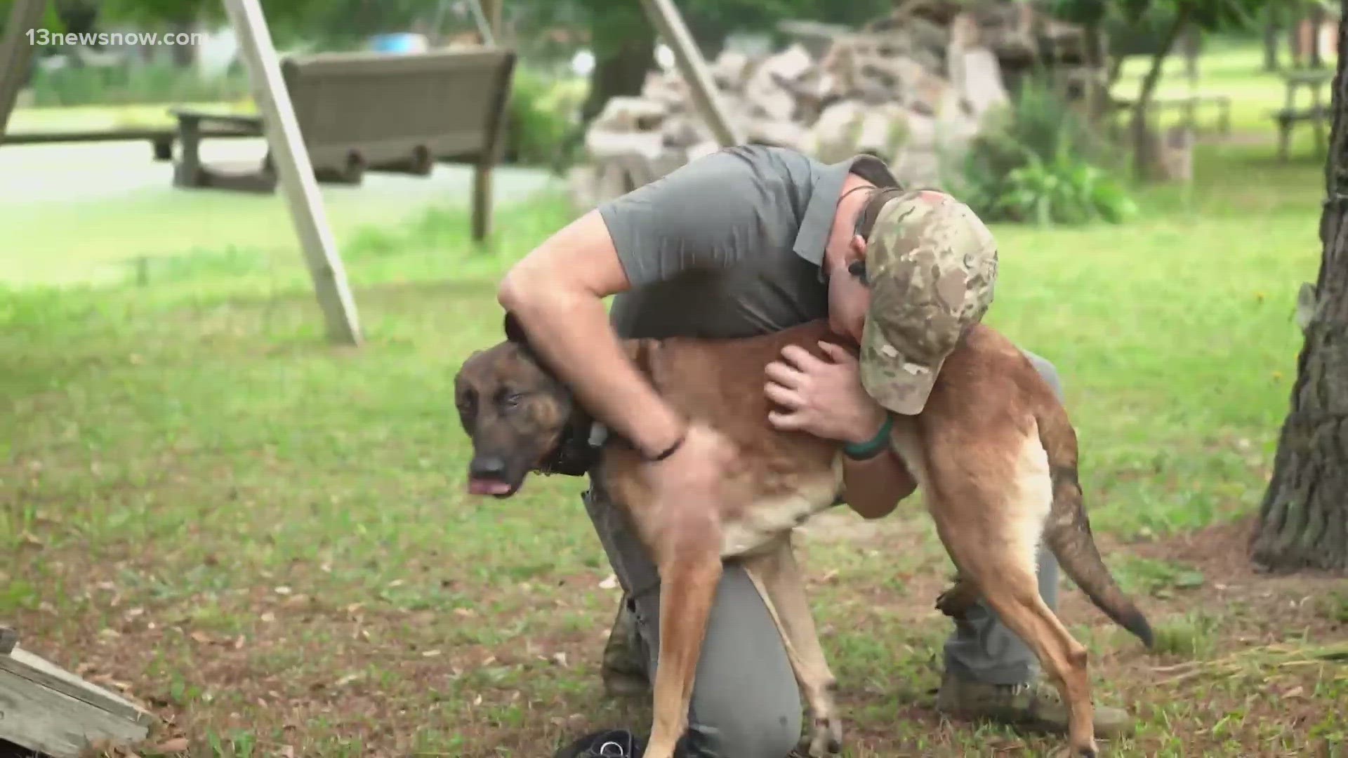 Frog Dog K9 is a nonprofit that connects military veterans with retired service dogs. They provide protection, assistance, trust, and companionship to each other.