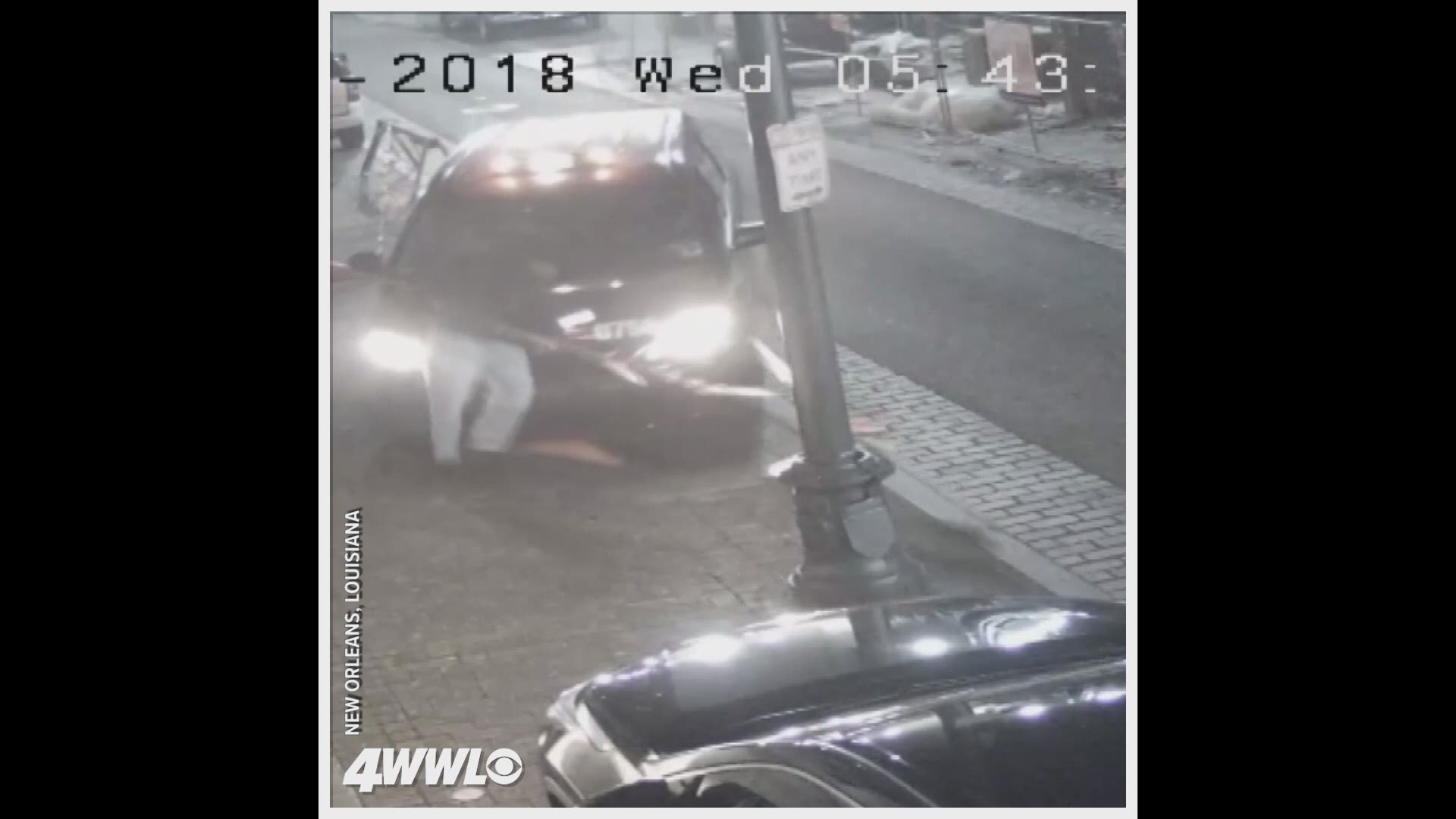 The disturbing security camera video obtained by WWL-TV shows a suspected cellphone thief running down Lafayette Street in the New Orleans CBD as he tries to avoid being struck by the cab.