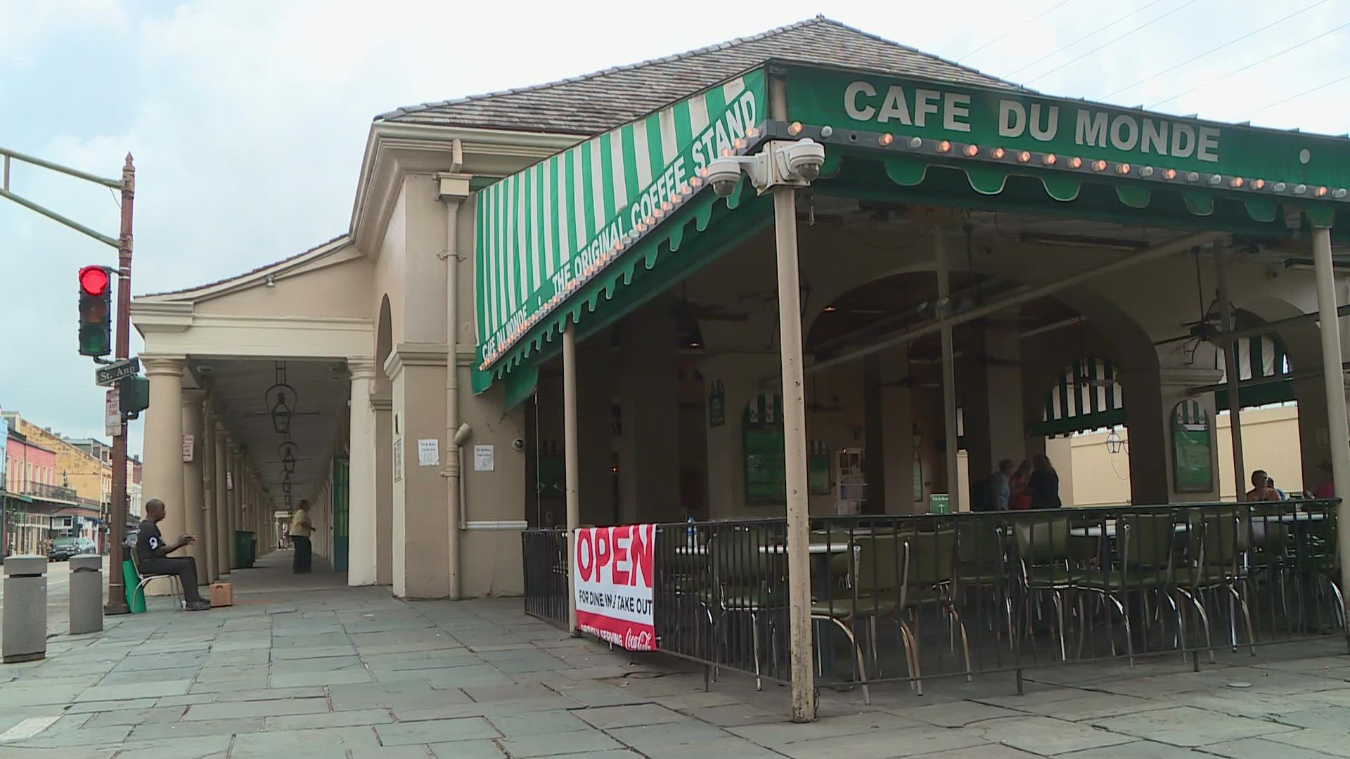 Normally there would be long lines to get beignets at Cafe du Monde, but that isn't the case now as you can walk right up to the window and order.
