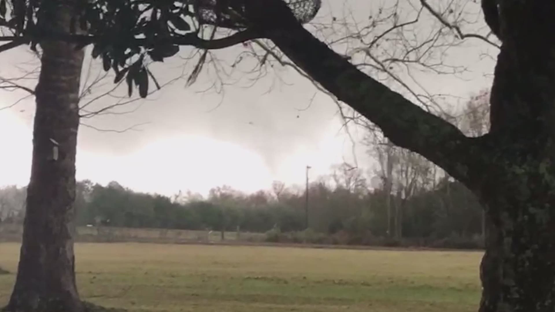One person was killed in Louisiana as a line of strong storms moved across the state, bringing an apparent tornado.