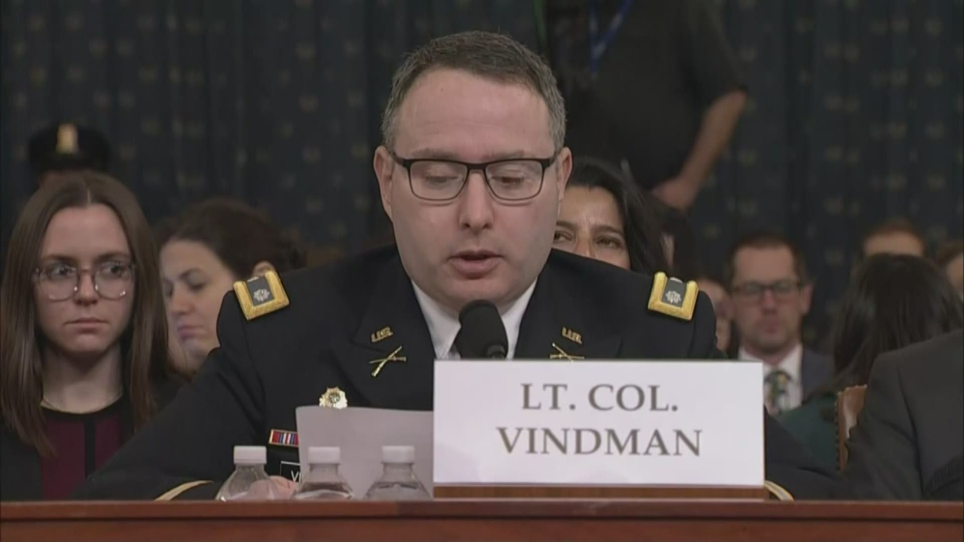 Vindman is a U.S. Army officer detailed to the National Security Council. He listened in on the July 25 call at the center of the impeachment inquiry.