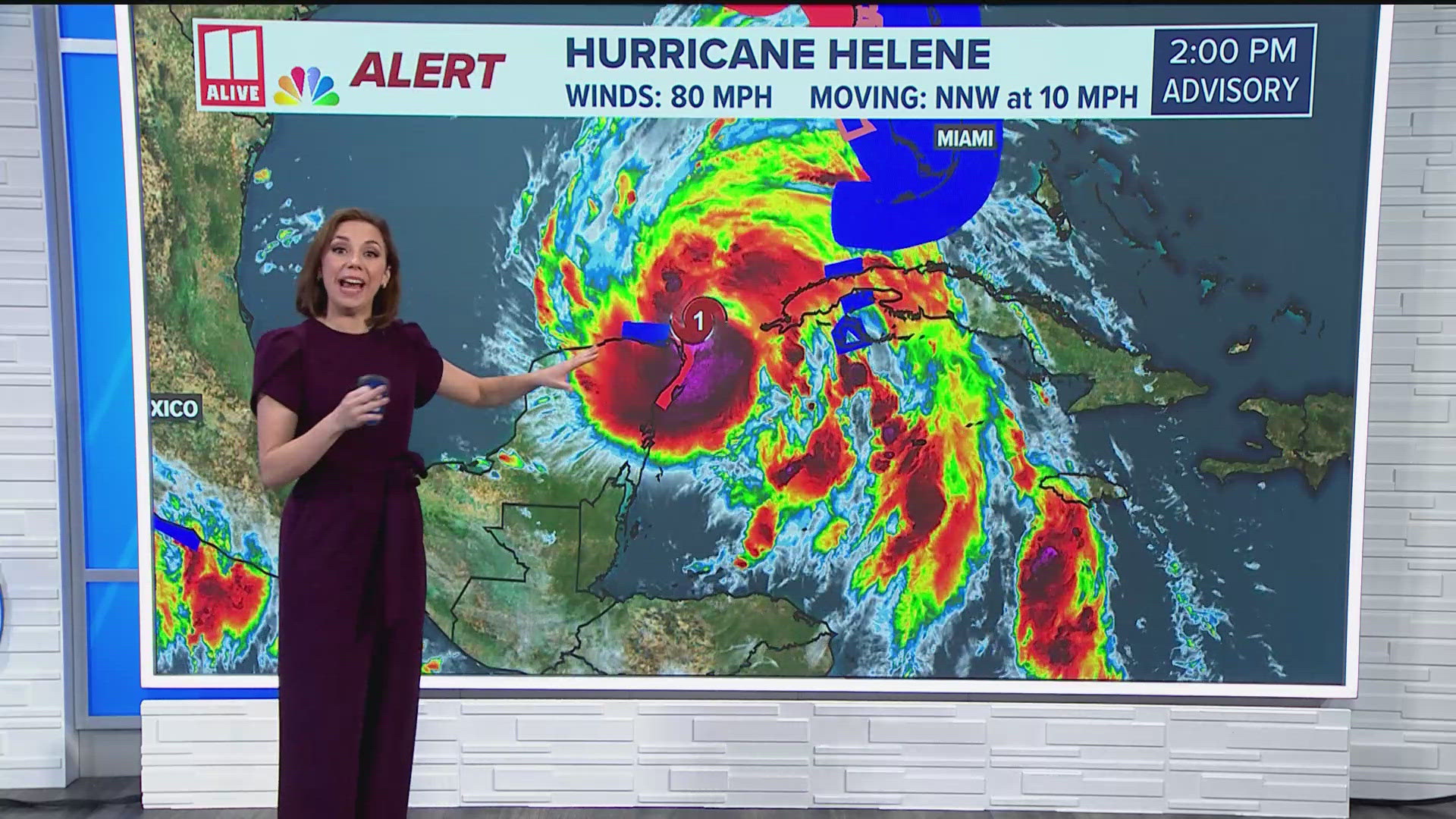 We are tracking two weather systems: rain ahead of a front and Hurricane Helene.