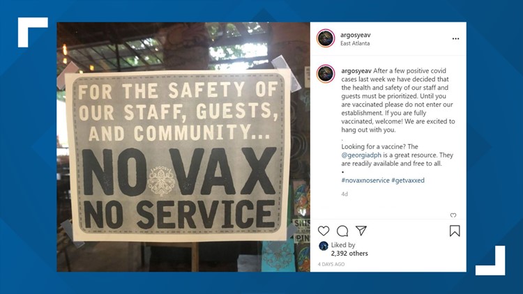 Atlanta restaurant requiring vaccine for guests as COVID cases rise